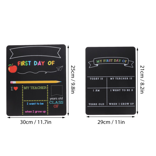 2 pcs double sided reusable chalkboard sign for school use 1