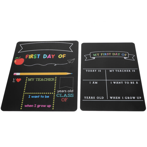 2 pcs double sided reusable chalkboard sign for school use
