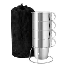 1 Set Stacking Stainless Insulated Camping Coffee Cup