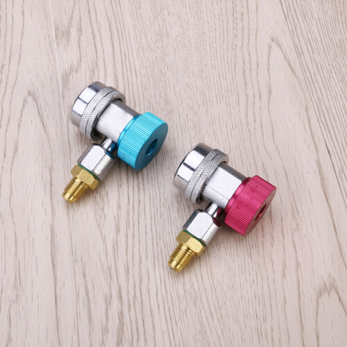 2pcs r134a ac quick coupler adapter for car air conditioning blue red 1