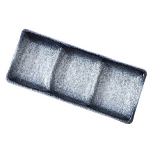 ceramic three grid sauce dish for sushi and seasoning