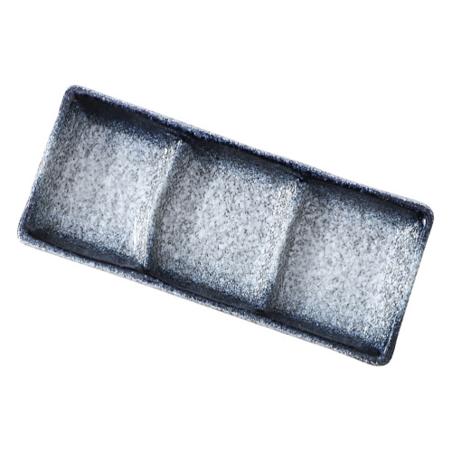 ceramic three grid sauce dish for sushi and seasoning