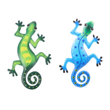 2 pcs metal iron gecko wall decoration for home living room garden