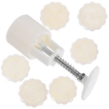 1Set Beige ABS Moon Cake Press Mold DIY Embossed Cookie Baking Tool