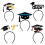 5pcs Graduation Headband Decorate Make Up Plastic 2