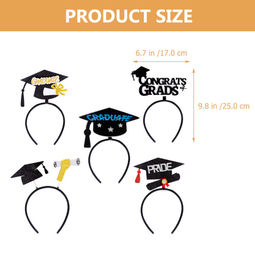 5pcs Graduation Headband Decorate Make Up Plastic 2