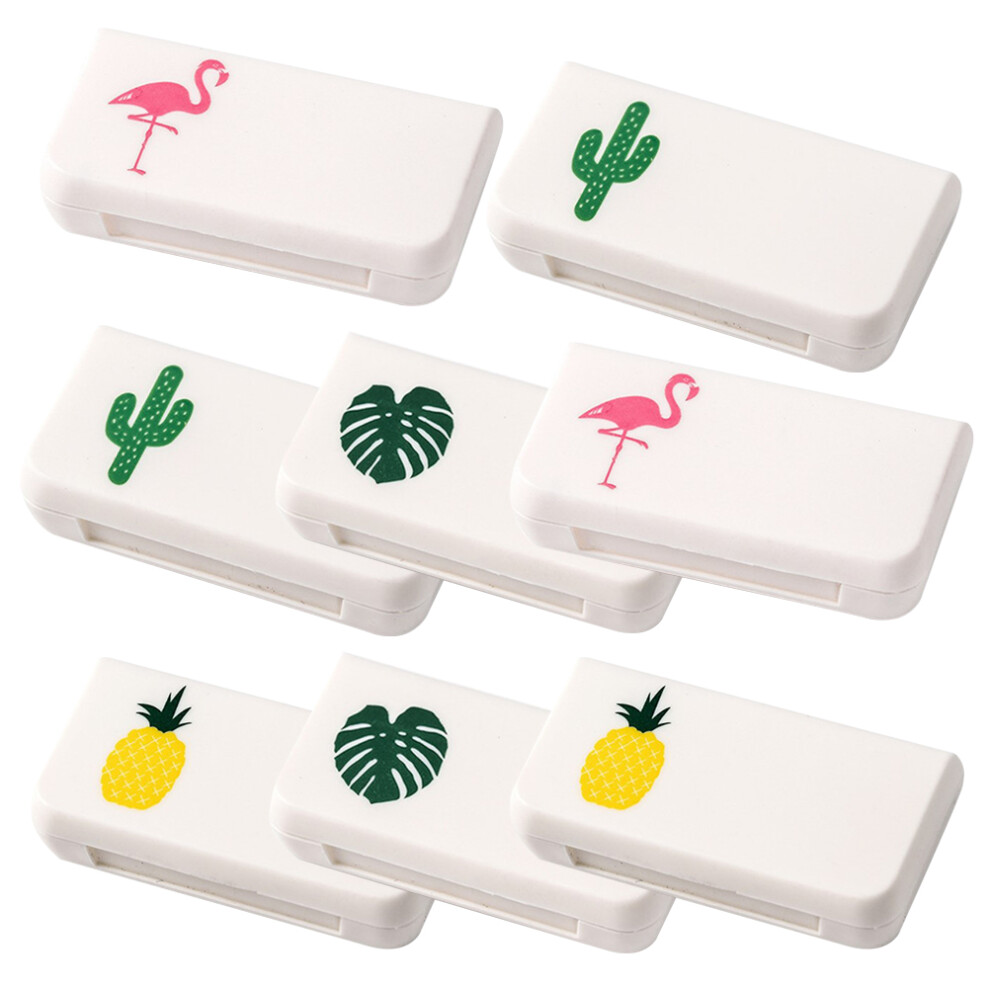 Vaguelly 8 Pcs Travel Pill Box Organizer For Daily Medication And Vitamins