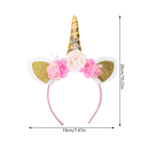 Headband with Ribbon Flower and Glitter 1