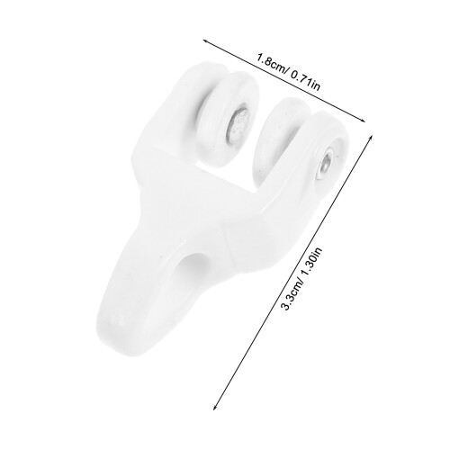 20pcs white plastic curtain track rollers with clips for shower rail 1