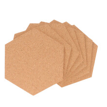 4Sets Selbstklebende Korktafel Hexagon Kreative Wanddekoration