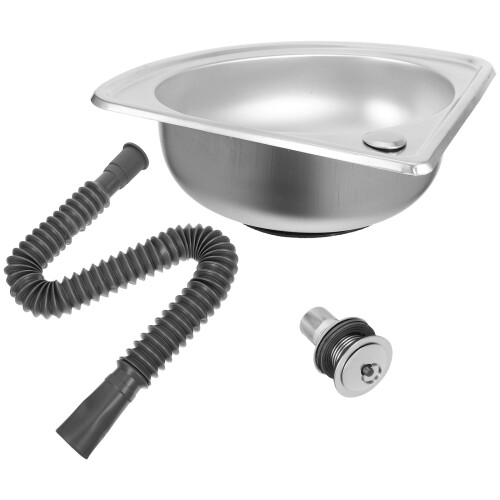 1 Set Stainless Steel Triangular Sink Compact Hand Wash Basin