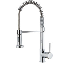 Kitchen Faucet Single Handle Copper With Pull Down Sprayer, Pull Out Sprayer, Commercial Spring, Chrome Plated Finish
