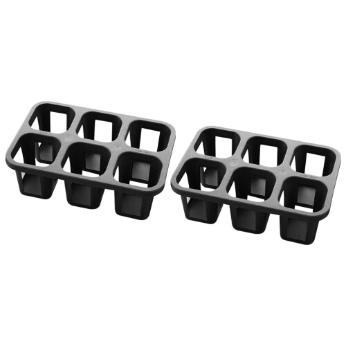 4St Plastic Succulent Houder Zwart Voor En 1