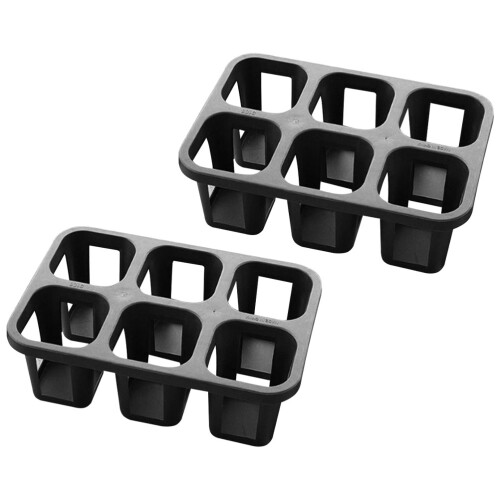 4St Plastic Succulent Houder Zwart Voor En 2