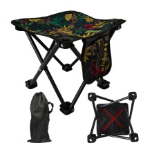 Outdoor Folding Chair Heavy Duty Folding Stool With Storage Bag For Travel Beach Camping Fishing Mountaineering Maple Leaf Design