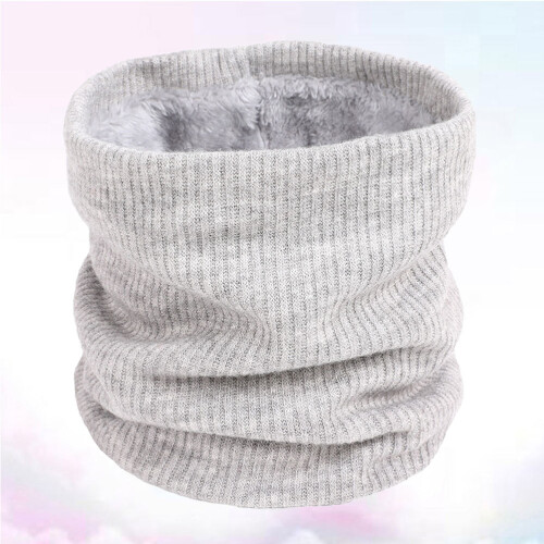 Double-Layer Windproof Neck Warmer Scarf Grey 1