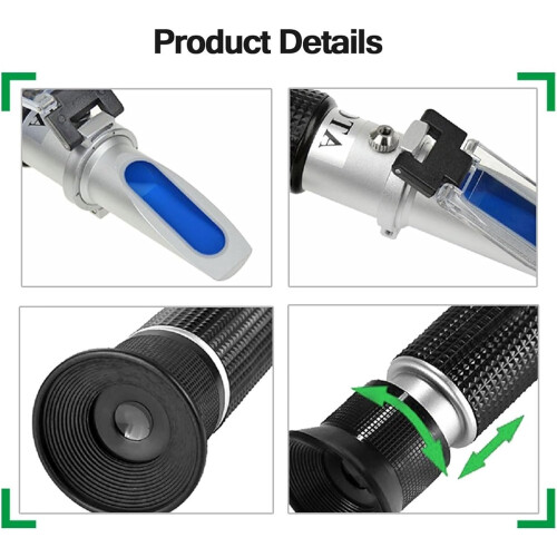 Brix Refractometer 3-In-1 Honey Refractometer, Honey Moisture Baume 58-90% Scale, Brix And Specific Gravity Scale 1