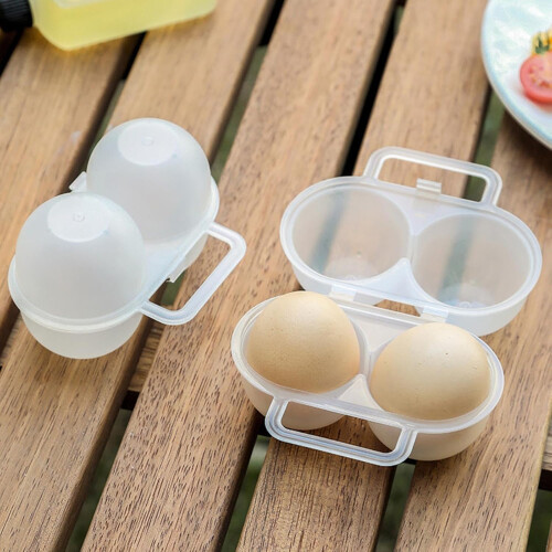 Eggs Holder 2-Grid Egg Storage Container With Fixed Handle For Outdoor Camping Carriers 2