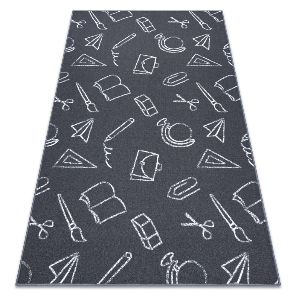 Carpet For Kids School Children's 100X250 Cm Grey Rugsx