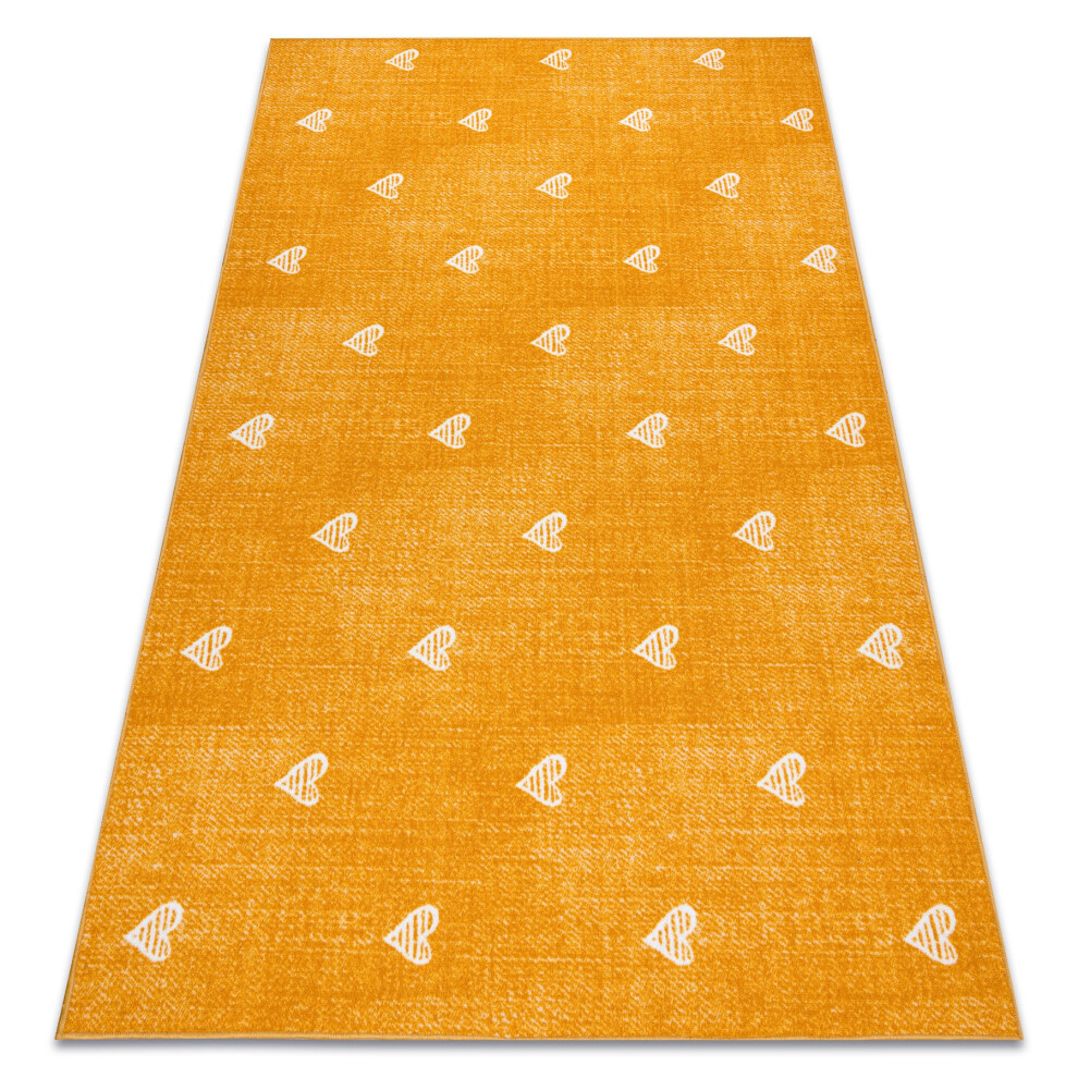 Carpet For Kids Hearts Jeans, Vintage Children's - 100X400 Cm Orange Rugsx