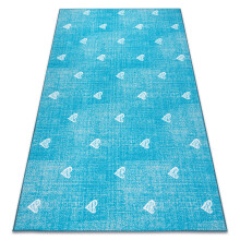 Carpet for kids HEARTS Jeans, vintage children's - turquoise 400x600 cm