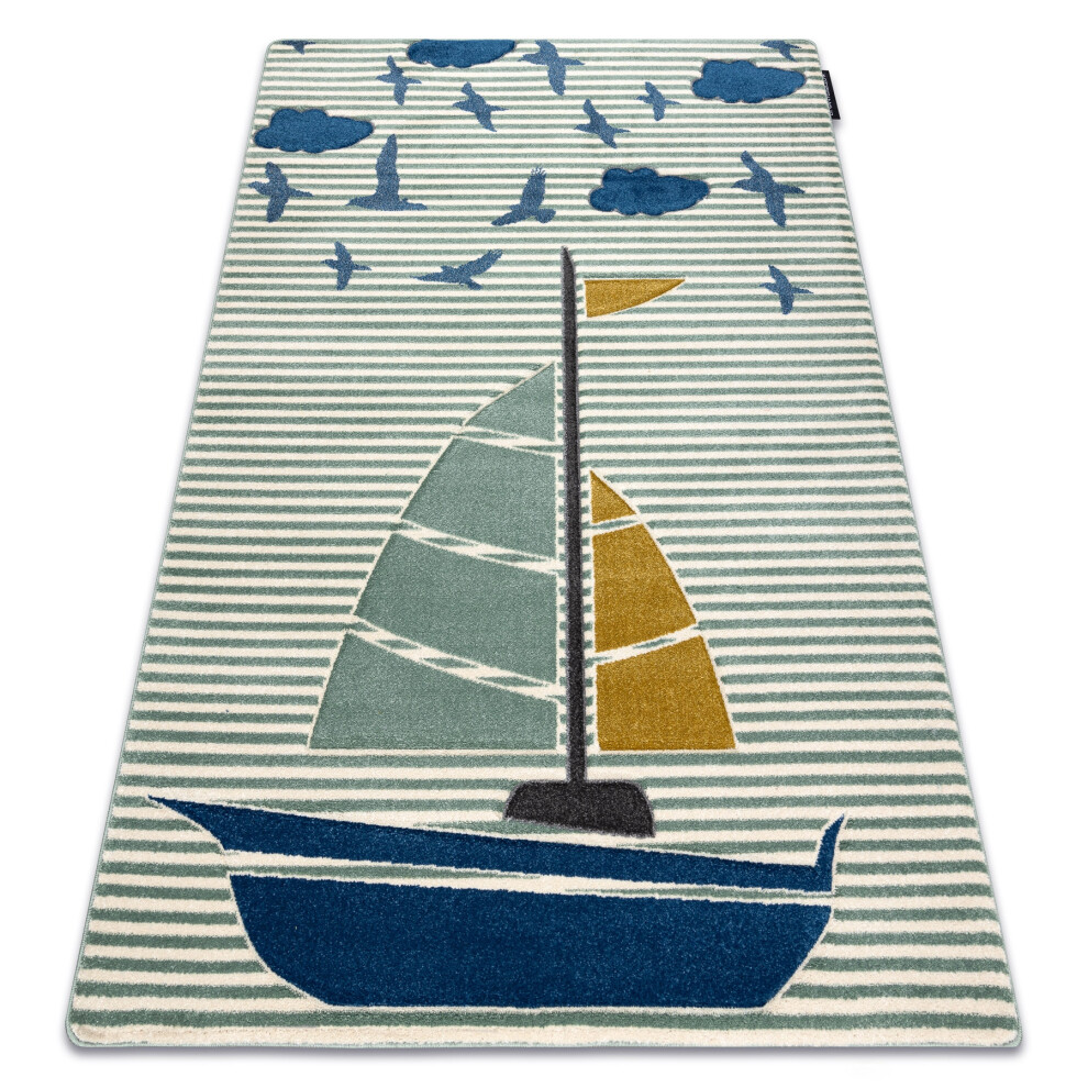 Carpet Petit Sail Boat, Sailboat 180X270 Cm Green Rugsx