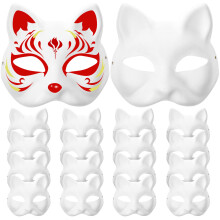 20Stk Weiße Blank Katzen Masken Papier Für Halloween DIY Basteln