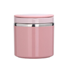 Dinner Bowl Large Capacity Stainless Steel Soup Cup Lid Leak Proof One Size Pink Dinnerware Set Handling Utensils