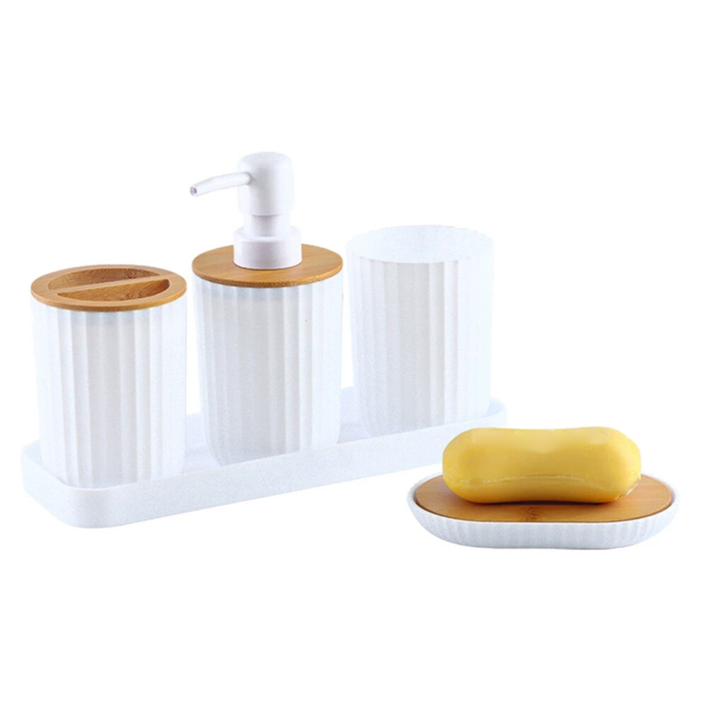 (Wood white) Hand Soap Dispenser Bathroom Storage Toothbrush Holder Soap Organizer-image-OPC-PKPB62H-NEW