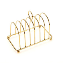 Bread Rack Vintage Art Deco Toast Rack 304 Stainless Steel Gold Finish 6-Slice Bread Holder Napkin Stand