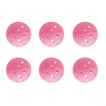 Glow In The Dark Pickleball Balls Set Of 6 Pink, Enhanced Visibility For Evening Matches, Durable Build