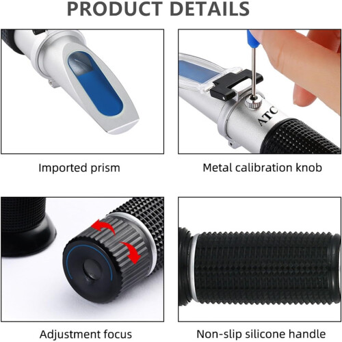 Brix Refractometer ATC 0-32% With Brix And Specific Gravity Scales, Handheld Fruit Sugar Tester For Grapes 2