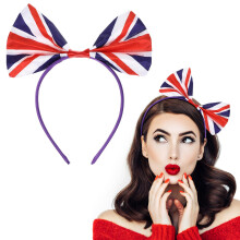 2 Pcs England Flag Bow Headband Hair Accessories for Women Girls