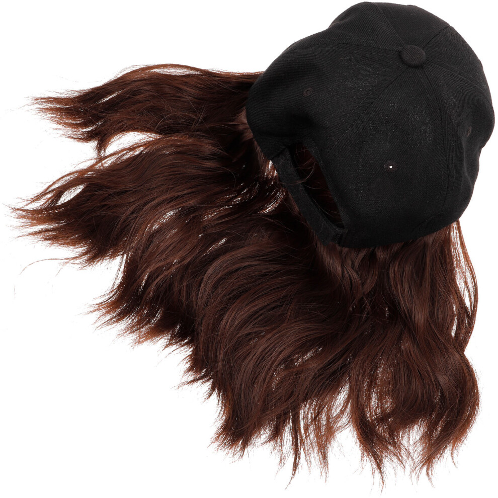 Iplusmile Unisex Baseball Cap With Wavy Curly Synthetic Hair Extension