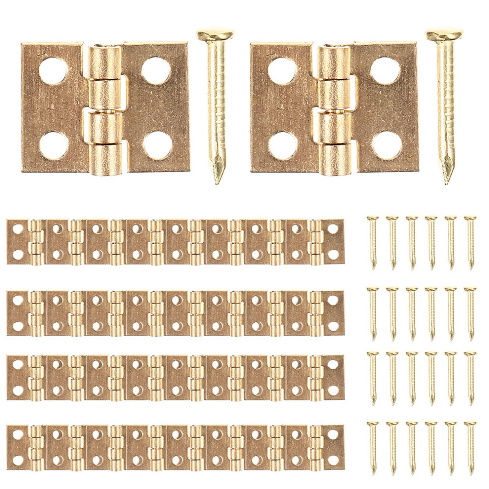 50 Sets Brass Butt Hinges With Screws For Wood Chest Cabinet Door 3254022768555