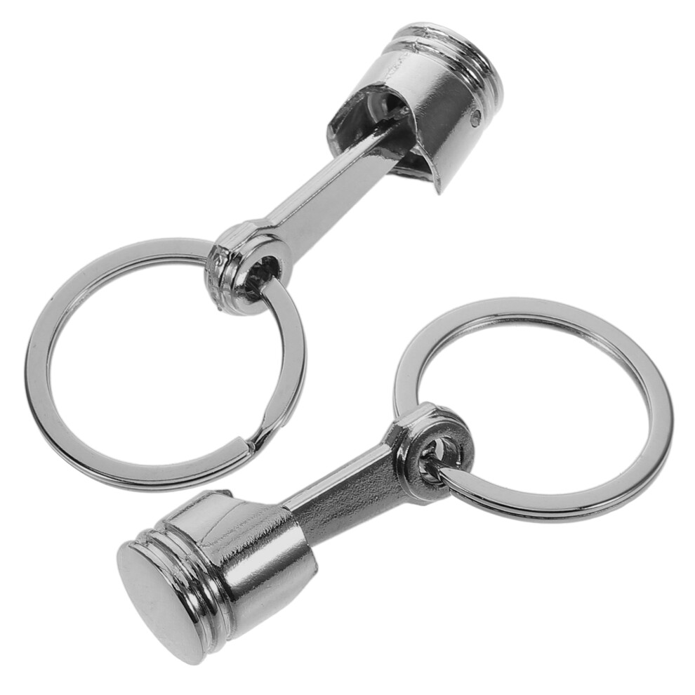 2Pcs Metal Engine Piston Keychain Auto Part Key Ring 3254022782728