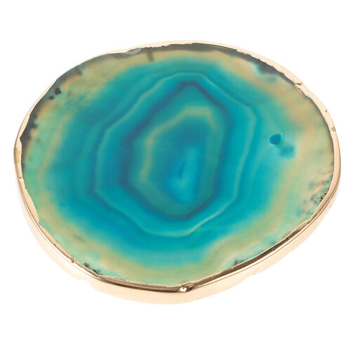 agate stone coaster round geometric heat insulation mug pad