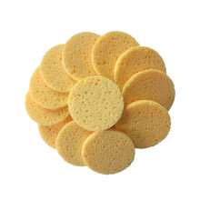 50 pcs natural wood pulp sponge cellulose facial cleansing puff round