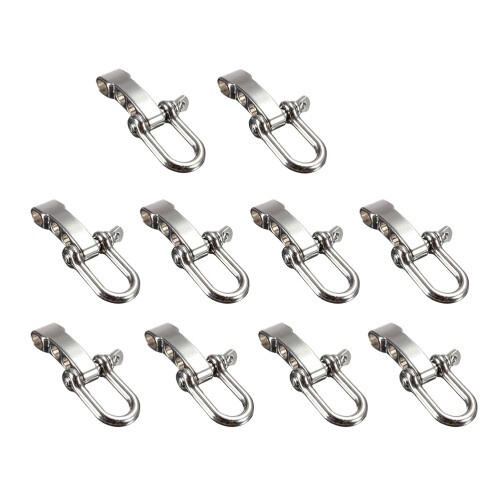 10pc Stainless Steel U Shaped Snap Shackle with Large Bail