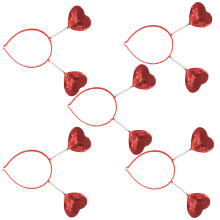 5pcs Love Shaped Sequin Headband Valentine's Day Hair Accessories