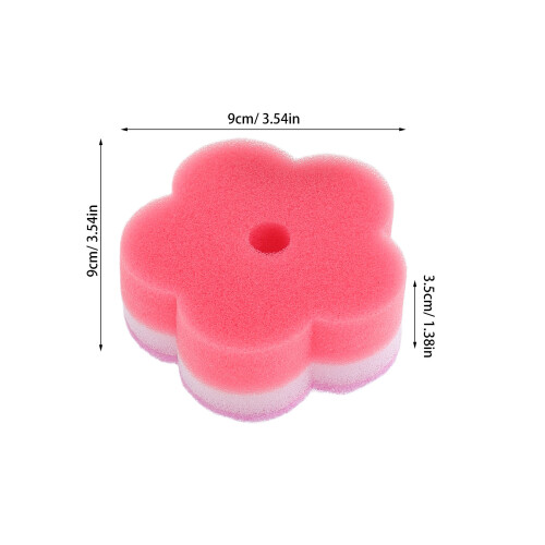 5pcs flower scrub sponges non-scratch for kitchen bathroom cleaning 2