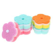 5pcs flower scrub sponges non-scratch for kitchen bathroom cleaning