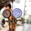 2pcs AC Refrigerant Gauge Set High Low Pressure 3
