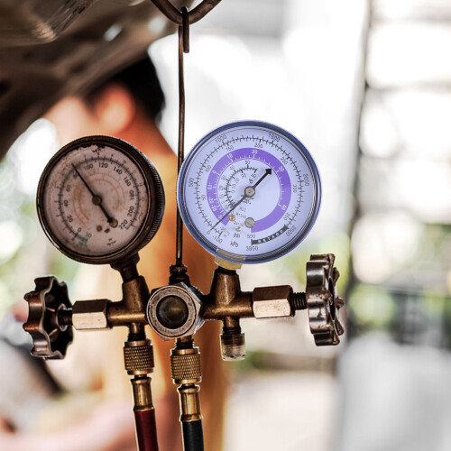 2pcs AC Refrigerant Gauge Set High Low Pressure 2