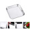 2pcs stainless steel square storage dessert plates silver 9
