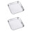 2pcs stainless steel square storage dessert plates silver 11