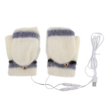 1 Pair Gloves White Knitting Clamshell Skateboard Laptop