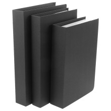 3Pcs Black Faux Books Decorative Set Lightweight Realistic Home Decor