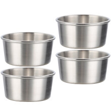4 pcs stainless steel sauce cups for dipping, seasoning, storage