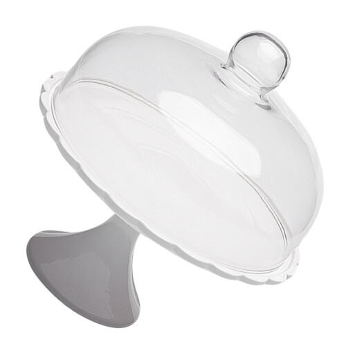 1 pc dust-proof cake cover plate multipurpose snack tray 2